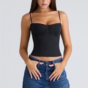 House of CB Samaria Black Corset Top, NWOT, size XS